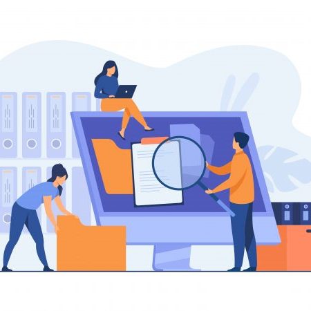 Office workers organizing data storage Analyse en masse des questions ouvertes